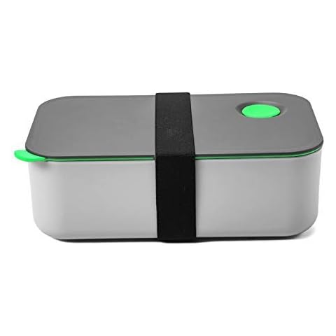 COMLIFE Lunch Box 1000ML with 2 Compartments, Eco Friendly BPA Free Bento Box, Hermetic Food Box, Microwave & Dishwasher Safe, CE, FDA, RoHS Certified (Green) Cover