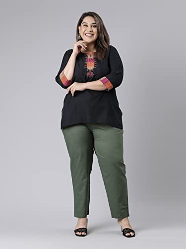 Image of GO COLORS Soft Cotton Pant Full Length for Women| Breathable, Mid Rise