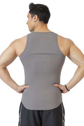 Image of FUAARK Ribbed Slim Fit Gym & Workout Tank for Men's -