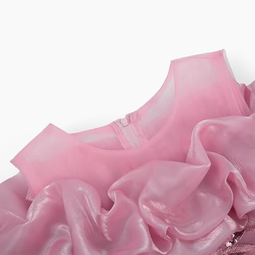 Uhnice Flower Girl Off Shoulder Dress Ruffle Sleeve Tulle Gown for Wedding Party3