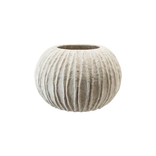 Bloomingville Textured Composite Resin Planter/Vase, Antique White - Thumbnail 3