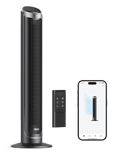 Dreo Smart Tower Fans for Bedroom, 90° Oscillating Fans for indoors, 5 Speeds 4 Modes Max 26ft/s,...