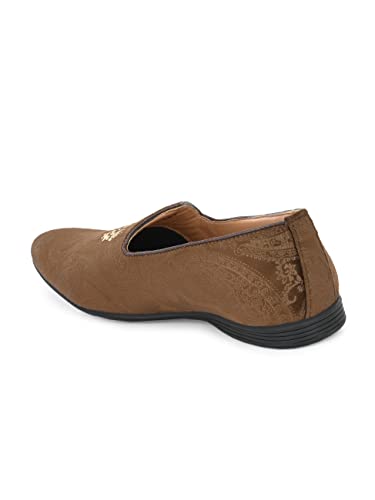 Image of San Frissco Men's Formal Loafers with Velvet Embroidered Design Trending Shoes /Moccasins Jutti for Festive, Wedding, Party Slip-On Loafers /Stylish Lightweight and Comfortable Mojaris