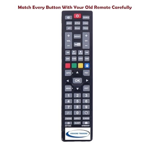Image of Compatible Remote Control for Ossywud Smart Led Tv (Please Match Your Old Remote with Given Image, for Work It Must Be Exactly Same As Shown in Image)