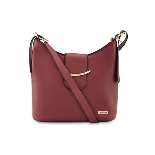 Image of Fastrack Solid Hobo Bag For Women, Girls and Ladies with Adjustable Sling Straps | Shoulder Bags | Ladies Purse Handbag | Shoulders For Casual Carry, Brown