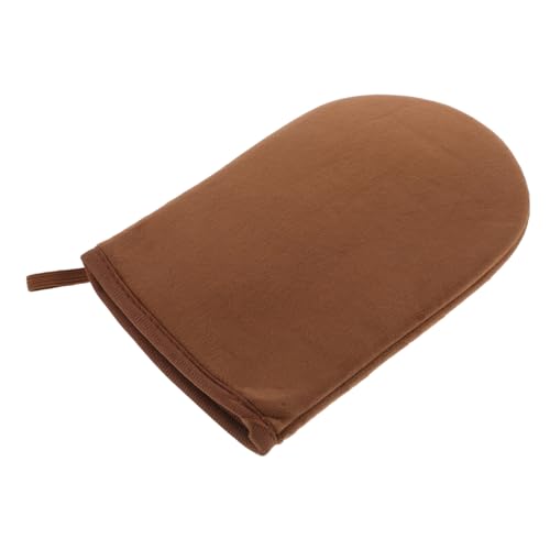 Beavorty Guantes bronceadores aceitados guantes autobronceadores cocoa loción su Guante de bronceado sin sol Guante de bronceado en color marrón depurador exfoliante corporal franela Brown