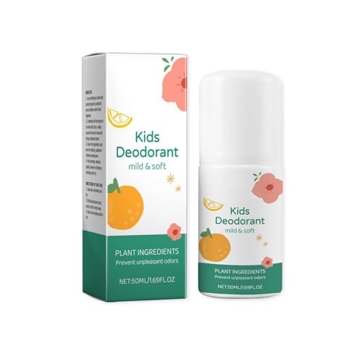 KOWVOWZ Natural Deodorant for Kids & Teens Childrens Deodorant Aluminum Free Alcohol-Free Paraben Free 24-Hour Odor Protection Clean Fresh Scent(50ml)
