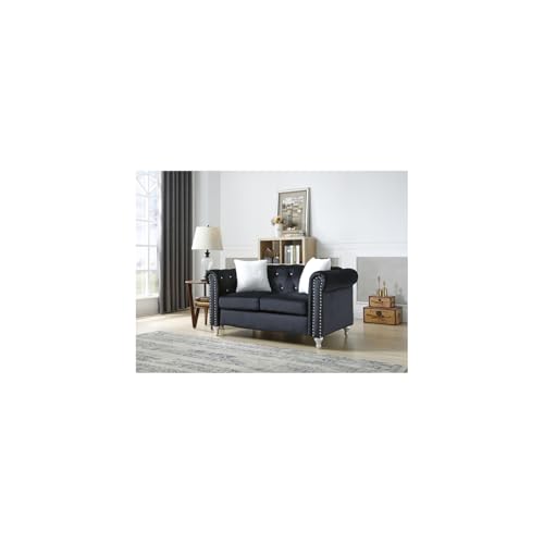 HomeStock Loveseat for Living Room - Modern Velvet Sofa -
