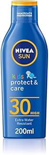 NIVEA SUN Kids Moisturising Sun Lotion SPF 30 (200ml), Moisturising Suncream with SPF30, Children's Sunscreen for Immediate Protection from Sun Exposure