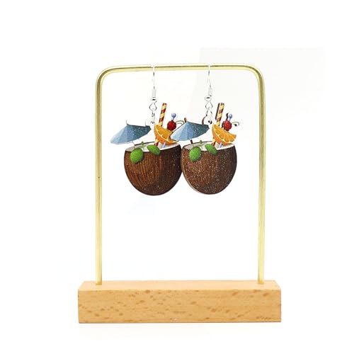 Hawaiian Coconut Drink Earrings for Women Cute Colorful Strawberry Orange Coconut Tree Dangle Earrings Funny Hawaiian Holiday Party Jewelry Beach Travel Souvenir Decors3