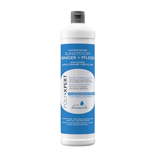 PolyXpert Antistatischer Kunstoff Reiniger & Pfleger 500 ml - hochwertiger Universalreiniger für alle Kunstoffflächen - ideal für KFZ, Fensterrahmen, Küchengeräte, Fließen und Nikotinablagerungen