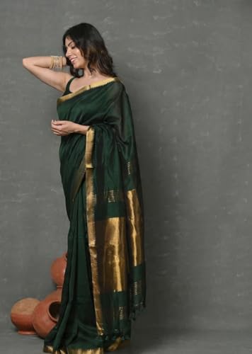 SARADA HANDLOOM green handloom silk saree – image 2