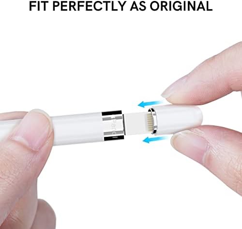Delidigi for Apple Pencil Cap, 2 Pack Magnetic Replacement Caps Compatible with Apple Pencil 1st Generation (White, Magnetic Caps)