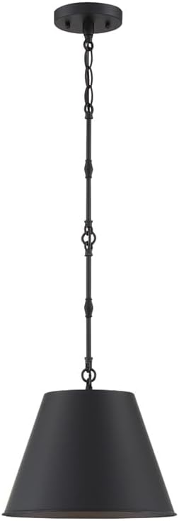 Savoy House 7-232-1-89 Alden Traditional Metal Bell Pendant, 1-Light 60 Watt, 9" H x 12" W, Matte Black