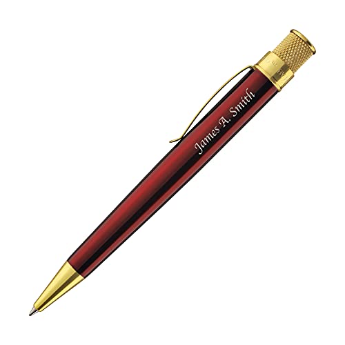 Goldspot Personalized Retro 51 Tornado 'Red With Gold Trim' Classic Rollerball Pen - Custom Engraved #TOP23