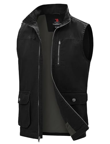 Image of TBMPOY Men's Lightweight Vest Cotton Sleeveless Casual Fishing Outerwear