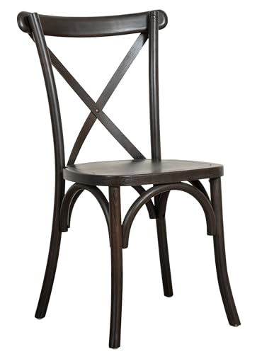 Biscottini Sedia Cucina Vintage legno di frassino L42xPR43xH88 - Sedie sala da pranzo - Sedie cucina - Sedie sala da pranzo legno - Sedie da soggiorno finitura nero Cross