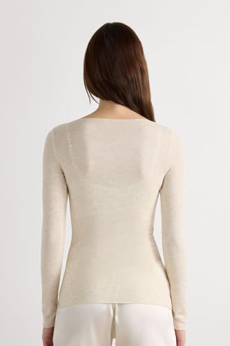 Woman's Crewneck Top in Modal Light with Cashmere Lamé3