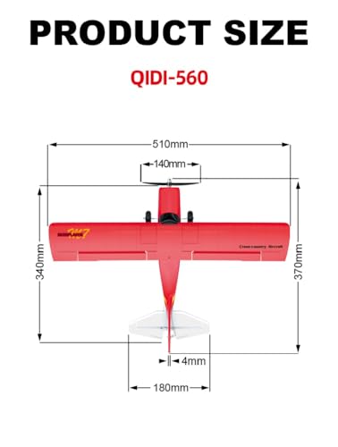 Image of FLYCOLOR QIDI-560 M7 Off-Road Aircraft 3D RC Plane One-Key Hanging Stunt Fixed Wing with Wind Resistant Flight Control for Beginner and Experienced Ready to Fly RTF(Red)