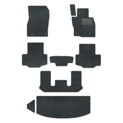 Hotfield マツダ 互換品 新型 CX-80 CX80 KL系 フロアマット+トランクマット ラゲッジマット 6人-2列目コンソール有 プレーングレー