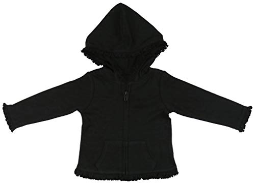ToBeInStyle Infant Girl's Sunflower Long Sleeve Zip Hoodie - Black - 12M