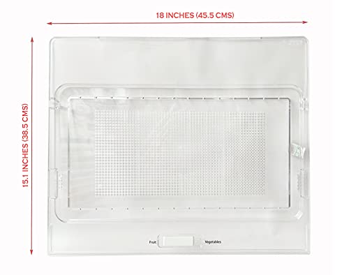 Image of SMIPLEBOL - The Best Is Here Fridge Vegetable Box Cover /Crisper Glass Lid Compatible for LG Double Door Refrigerator (Part NO:MCK698049)