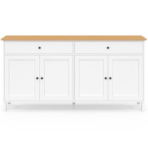 Buffet 160cm ACHILLE 4 portes et 2 tiroirs et plateau bois - vue 4