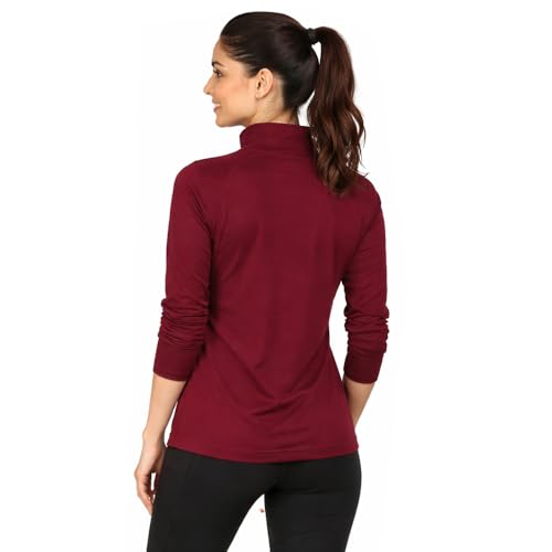 Image of Women's Cotton Regular Fit Tshirt Full Sleeve Zipper