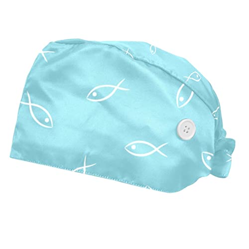 Chapeaux de travail en cuisine et laboratoire couvre-chef unisexe motif poisson