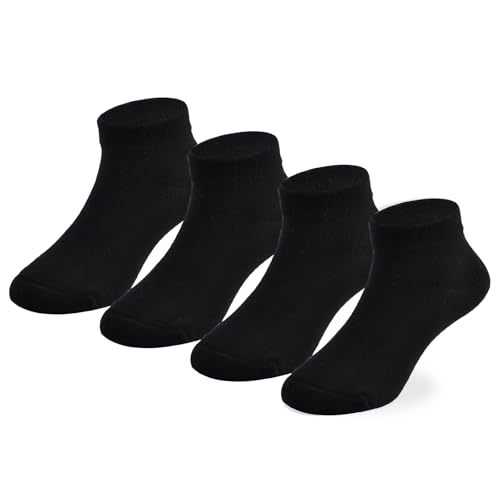 Image of EPEIUS Kids' Low Cut Ankle Socks Cotton Seamless Toe Sport Athletic Socks for Boys Girls White Black Navy 4 /8 Pack