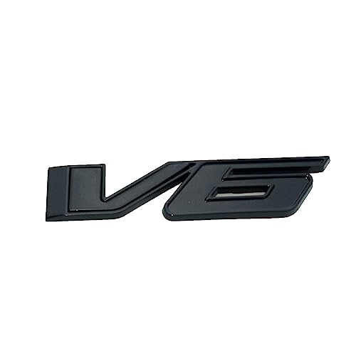 Image of 1pcs V6 Emblem 3D Badge Truck Nameplate Sticker Decal Letter Logo Replacement for 17-21 V6 (Gloss Black)