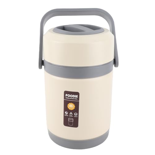 Topiky Olla Térmica Portátil de Acero Inoxidable, Mini Lonchera Eléctrica de 2 Litros para Viajes, Camping, Oficina, Temperatura Constante, Preservación del Calor, Olla Elevadora con Contenedores 3