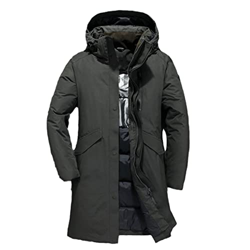 Parka chaude homme veste longue en duvet verte pour affronter l'hiver