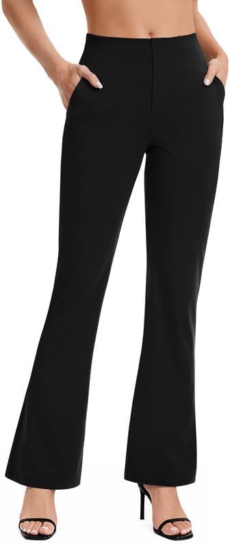 DLOODA Bootcut Dress Pants Women, Business Casual Work Pants with 4 Pockets