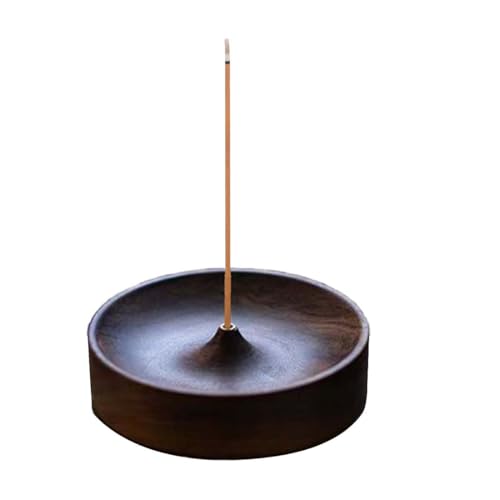 UZYXC Portaincenso Legno Noce Nero, Brucia Incenso per Meditazione Casa, Supporto Bastoncini 3mm Foro, Superficie Liscia Design Minimalista, Regalo Zen Creare Atmosfera Calma