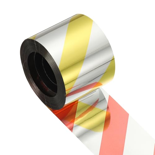 QUARKZMAN Cinta Reflectora para Ahuyentar Pájaros, 262.4 Pies X 1.89 Pulgadas Cinta De Pet Reflectante Cinta Laser Cinta Floral Repelente para Mantener Alejados, Amarillo Plateado