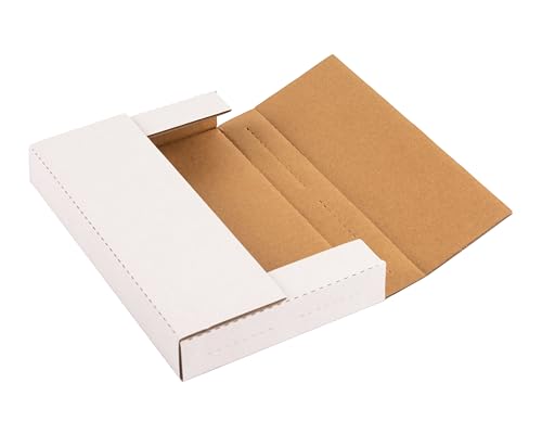 wisaiboxl 50 Pack 9x6x1.3 inch Shipping Boxes, Easy-Fold Multi-Depth DVD