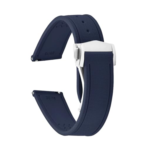 �\�t�g���o�[�E�H�b�`�X�g���b�v 20mm 21mm 22mm �Z�C���N���X�e�N�X�`���[�X�|�[�c���X�g�o���h ���j�o�[�T���N�C�b�N�����[�X�E�H�b�`�o���h(Blue-Buckle1,21mm)