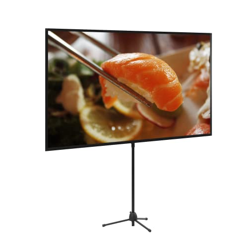 Eono スクリーン プロジェクター用 100インチ16:9 4K対応 プロジェクタースクリーン 自立式 屋内屋外兼用 簡単に設定 しわなし 視野角160° 軽量で 携帯に便利なキャリングバッグ付き 会議 教室 家庭劇場のための理想