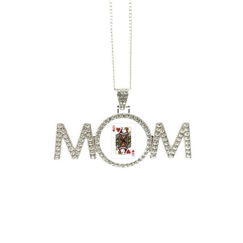 Collier motif carte de cœur Q, le cadeau parfait pour grand-mère