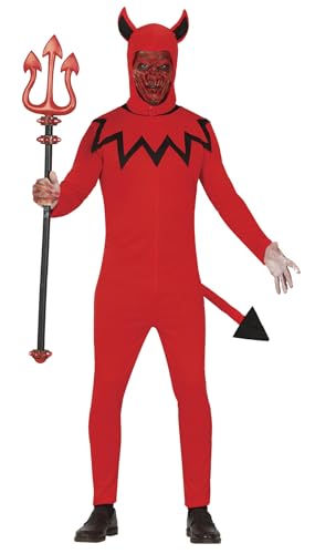 FIESTAS GUIRCA | Tridente vermelho de desmontável (100 cm) - acessório de disfarce para Halloween e festas de disfarces - s e Demônios - Vermelho e Preto