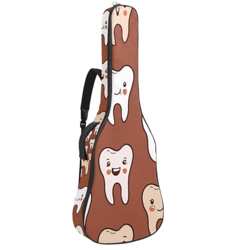 Sac à dos guitare étanche à motif dents de dessin animé pour vos cours