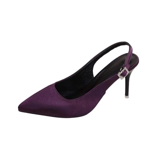 Chaussures tendance décontractées femme bout pointu fermé et chaîne métal