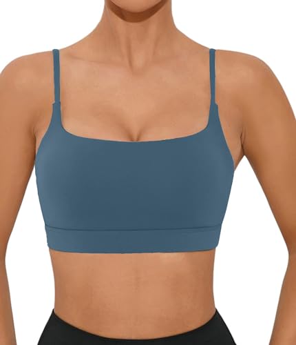 Image of Comper Sports Bra for Women Wirefree Racerback Workout Bras Sexy Thin Straps Yoga Sport Bras with Removable Pads