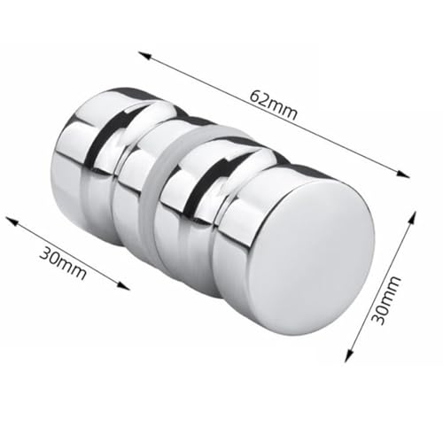 VIVIIHOO 2 Stück Duschtür Griff-Türknopf, Edelstahl Duschtürgriffe beidseitig für Türen, Glastürgriff Duschtürknauf Beschläge Türknauf Griff, rund