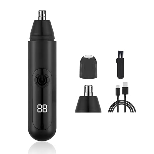 Cortapelos Nariz, Recortador Pelos Nariz Recargable, Cortapelos Nariz y Oreja Profesional Indoloro, Hoja de Doble Filo Impermeable, Fácil de Limpiar, para Hombre y Mujere