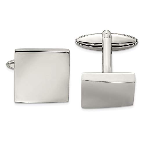 Mancuernillas para hombre de acero inoxidable sólido miniatura 1