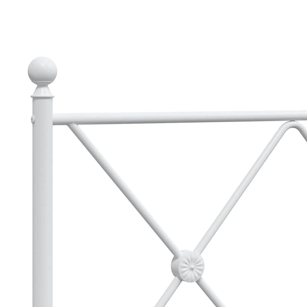 Cabecero de cama de 80 cm de metal blanco - Cabecero de cama individual resistente de 85 x 90,5 cm - Cabezal de repuesto de acero resistente para estructura de cama, diseño clásico para