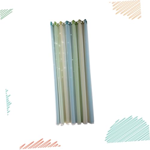 Rideau occultant double couche pour salon ambiance ciel étoilé vert