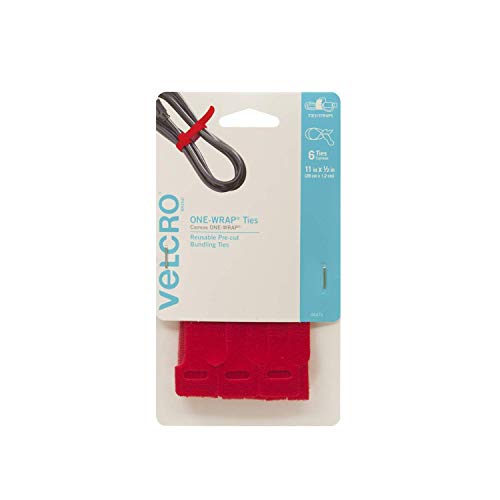 VELCRO Brand - ONE-WRAP For Cables, Wires & Cords - 15" x 1/2" Ties, 6 Ct. - Red (B0057564NK) Amazon Price History, Amazon Price Tracker